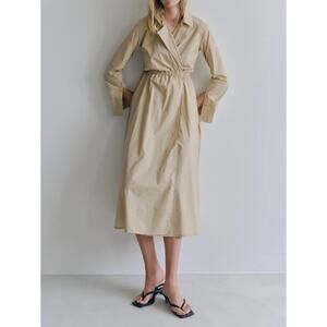 NWT Birgitte Herskind David Dress Trench Cutout Beige Women's Size 36 US 6